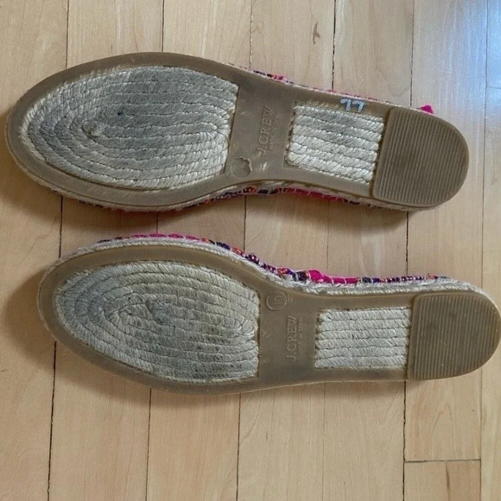 J.CREW Woven Canvas Espadrilles in Pink 10